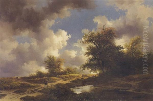 Reisender In Einer Dunenlandschaft Oil Painting by Remigius Adrianus van Haanen