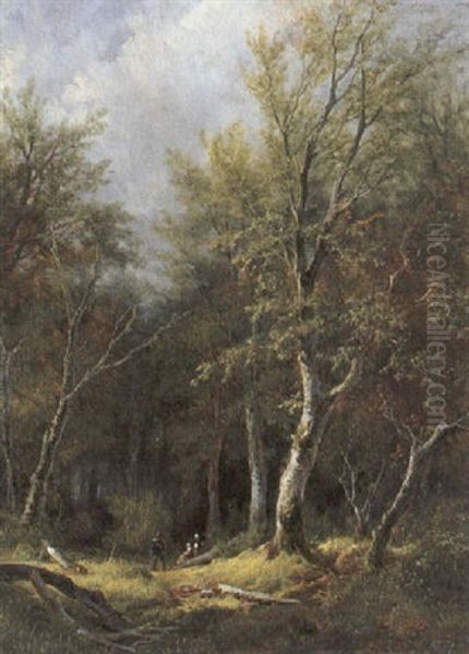 Waldlichtung Mit Figurlicher Staffage Oil Painting by Remigius Adrianus van Haanen