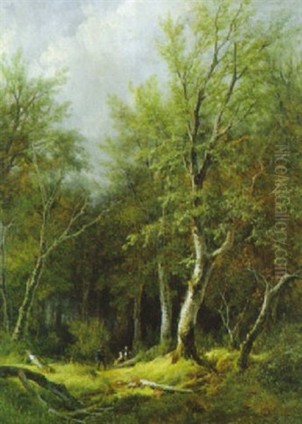 Waldlichtung Mit Figurlicher Staffage Oil Painting by Remigius Adrianus van Haanen