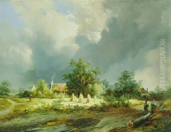 Gewitterlandschaft Oil Painting by Remigius Adrianus van Haanen