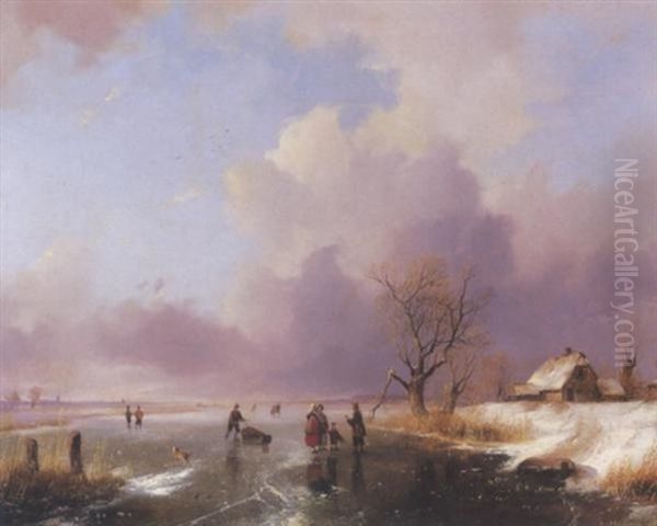 Wintervergnugen Oil Painting by Remigius Adrianus van Haanen