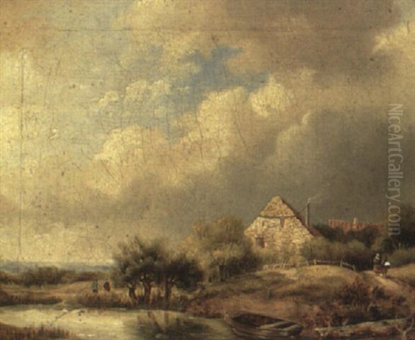 Spaziergang Zum Teich Oil Painting by Remigius Adrianus van Haanen