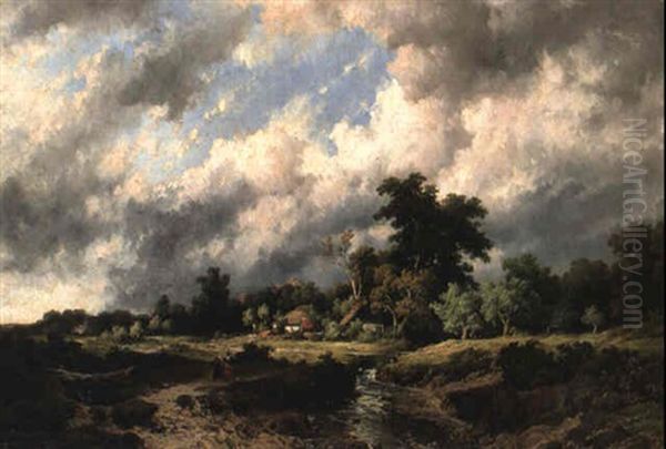 Auf Dem Heimweg Oil Painting by Remigius Adrianus van Haanen