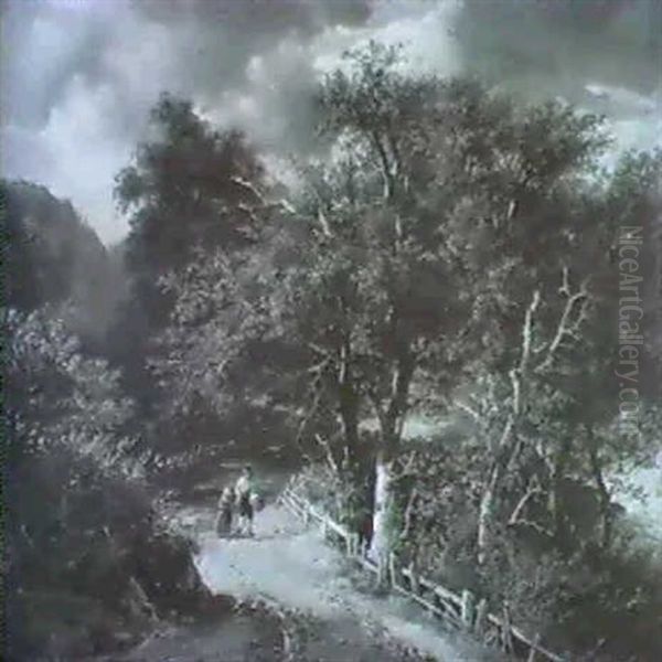 Romantische Waldlandschaft Bei Aufziehendem Wetter Oil Painting by Remigius Adrianus van Haanen