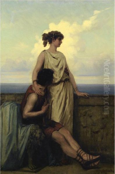 The Lovers Oil Painting by Stepan Vladislavovich Bakolowicz