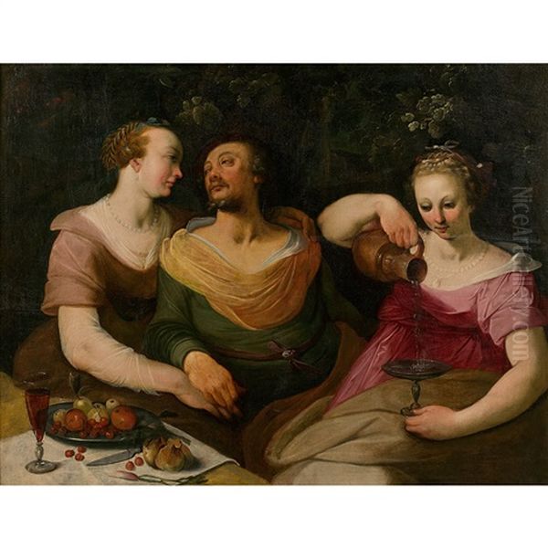 Loth Et Ses Filles Oil Painting by Cornelis Cornelisz Van Haarlem