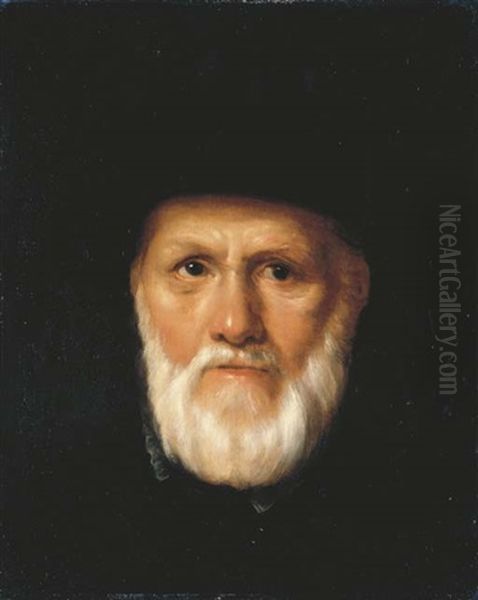 Portrait Of Dirck Volckertsz. Coornhert, Bust-length, In A Black Hat Oil Painting by Cornelis Cornelisz Van Haarlem