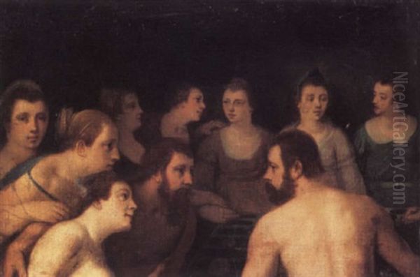 Banquet Of The Gods Oil Painting by Cornelis Cornelisz Van Haarlem