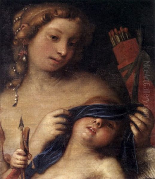 Venus And Cupid Oil Painting by Cornelis Cornelisz Van Haarlem