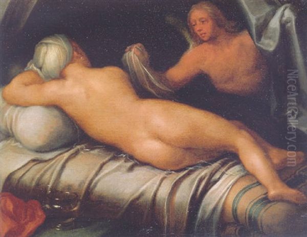 Amor And Psyche Oil Painting by Cornelis Cornelisz Van Haarlem