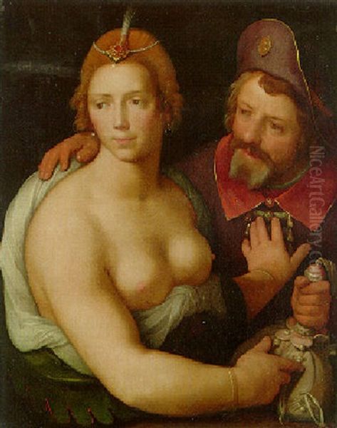 Unequal Love Oil Painting by Cornelis Cornelisz Van Haarlem