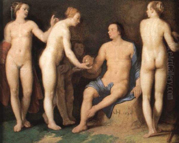 The Judgement Of Paris Oil Painting by Cornelis Cornelisz Van Haarlem