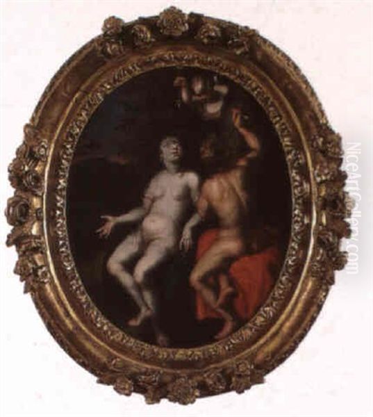 Angelique Et Medor Oil Painting by Cornelis Cornelisz Van Haarlem