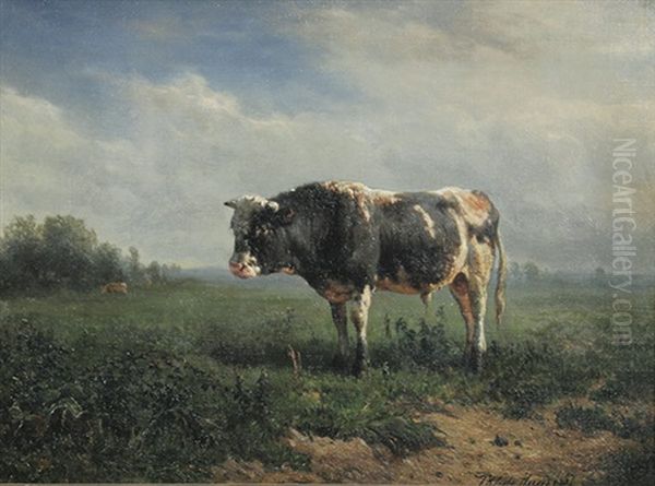 Stehender Stier Oil Painting by Johannes Hubertus Leonardus de Haas