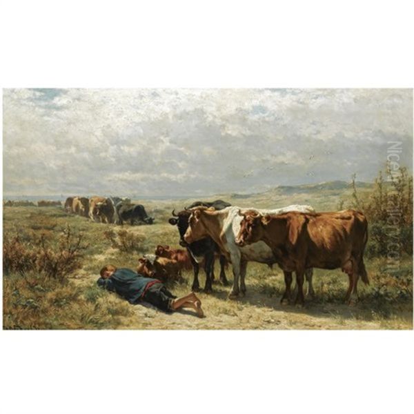 A Moment Of Rest Oil Painting by Johannes Hubertus Leonardus de Haas