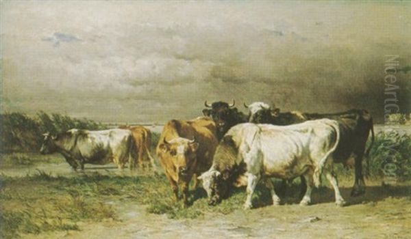 Gewitterstimmung Oil Painting by Johannes Hubertus Leonardus de Haas