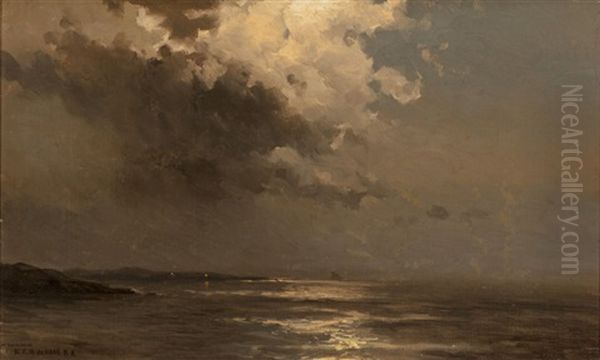 Moonlight Clouds And Sea Oil Painting by Mauritz Frederick Hendrick de Haas