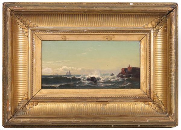 Seascape With Sailboats And Figures Oil Painting by Mauritz Frederick Hendrick de Haas