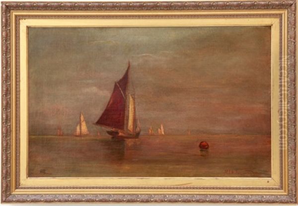 Sailboats Oil Painting by Mauritz Frederick Hendrick de Haas