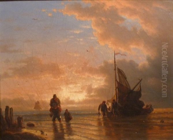 Return At Sunset Oil Painting by Mauritz Frederick Hendrick de Haas