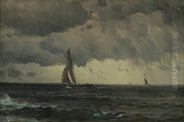 Sailing Through Storms Oil Painting by Mauritz Frederick Hendrick de Haas