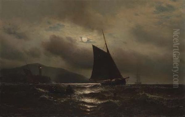 Night Fishing On The Hudson Oil Painting by Mauritz Frederick Hendrick de Haas