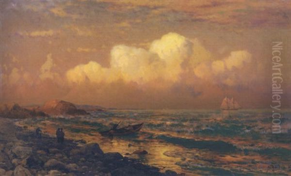 A View Off The Coast Oil Painting by Mauritz Frederick Hendrick de Haas