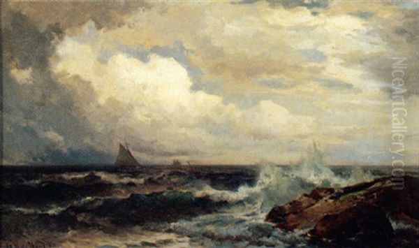 Coastal Scene Oil Painting by Mauritz Frederick Hendrick de Haas