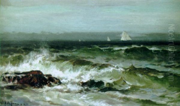 Breaking Waves Oil Painting by Mauritz Frederick Hendrick de Haas