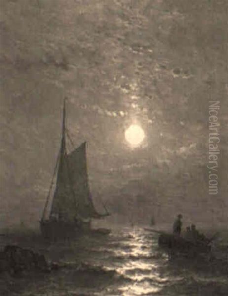 Marine Nocturne Oil Painting by Mauritz Frederick Hendrick de Haas