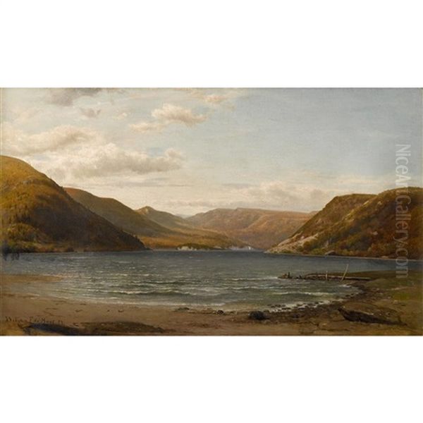 View Of The Hudson Oil Painting by William Frederick de Haas