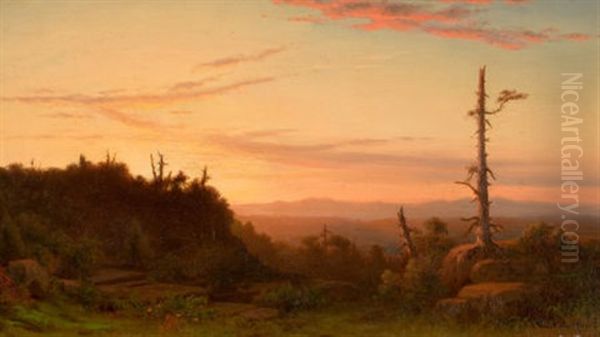 Sunset Oil Painting by William Frederick de Haas