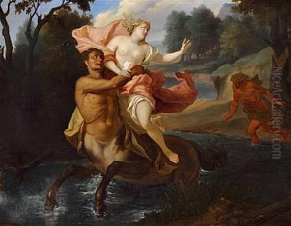 The Abduction Of Deianeira By The Centaur Nessus Oil Painting by Karl Haase