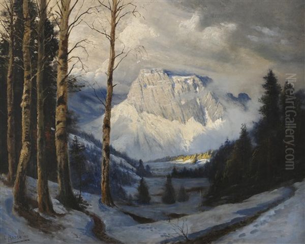 Gebirgslandschaft Oil Painting by Ludwig Haase