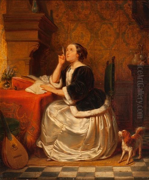 The Love Letter Oil Painting by Pieter Alardus Haaxman