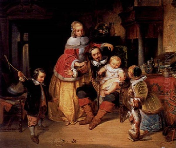 The Happy Family Oil Painting by Pieter Alardus Haaxman