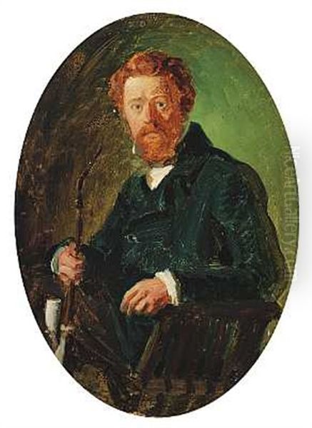 Portraet Af Tegner Fritz Jurgensen Oil Painting by Nicolai Francois Habbe