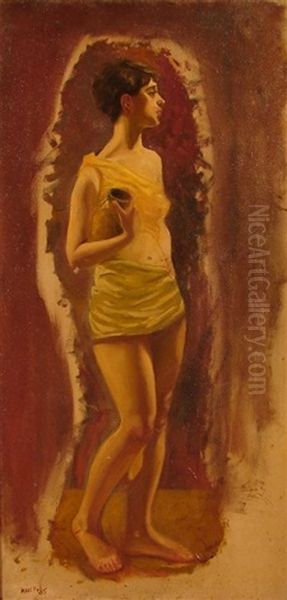 Standing Woman Oil Painting by John Haberle