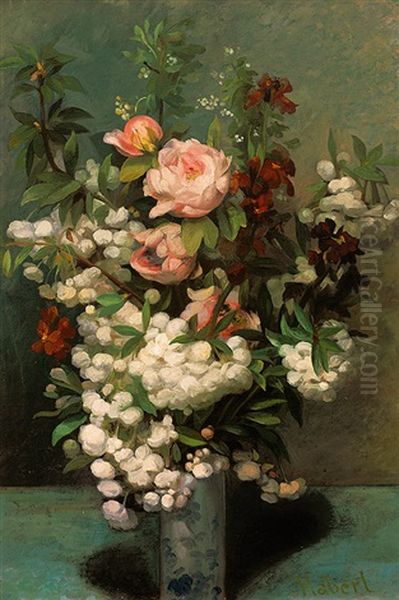 Blumenstilleben Oil Painting by Eugene Habert