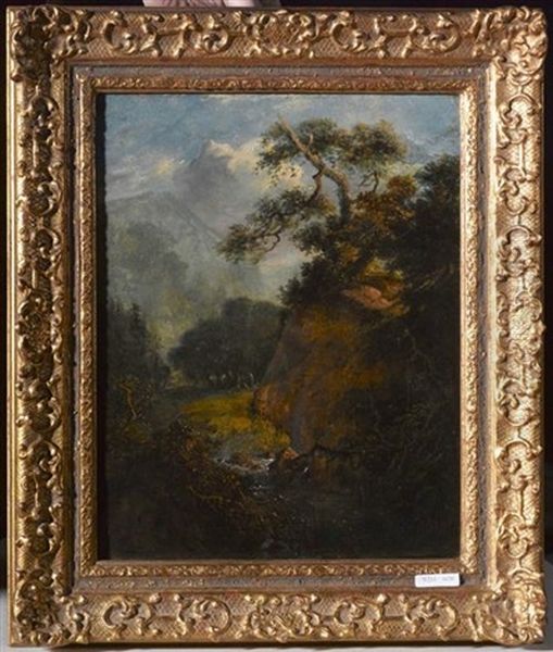 Gebirgslandschaft Mit Wald Oil Painting by Johannes Cornelis Haccou