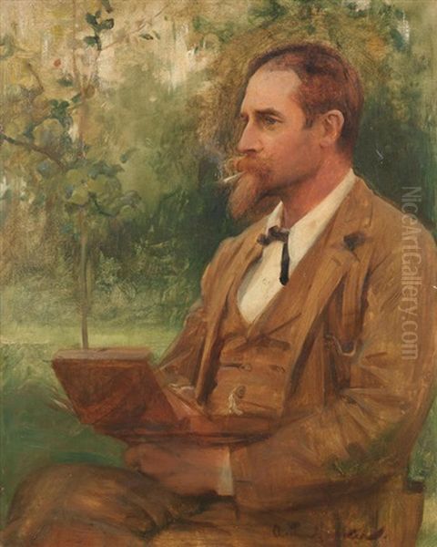 Portrait Of Edward Onslow Ford, Ra Oil Painting by Arthur Hacker