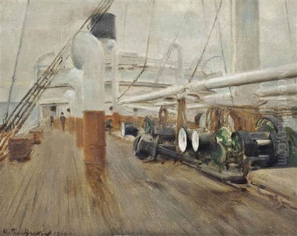 The Deck Of The S.s. Veronese by Arthur Hacker