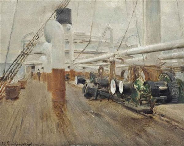 The Deck Of The S.s. Veronese Oil Painting by Arthur Hacker