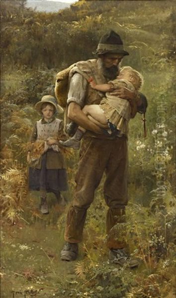 Home From The Fields Oil Painting by Arthur Hacker