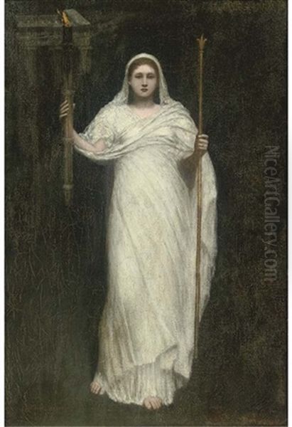 The High Priestess Oil Painting by Arthur Hacker