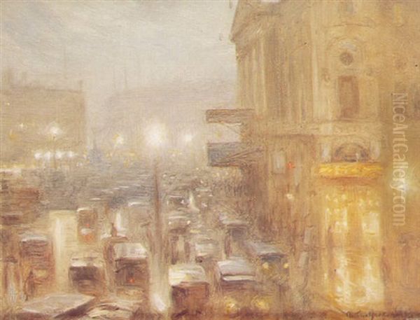 Matinee Afternoon, Picadilly Circus Oil Painting by Arthur Hacker