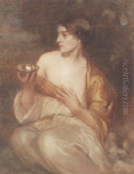 Portrait Of A Lady Oil Painting by Arthur Hacker