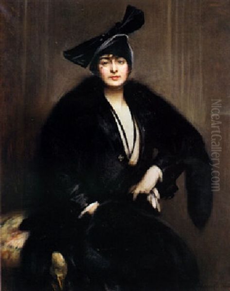 Portraif Of Mary Eliza Pewtner Butt Oil Painting by Arthur Hacker