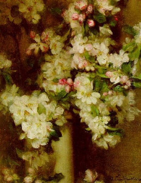 Peonies In A Vase Oil Painting by Arthur Hacker