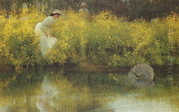 In Jeopardy Oil Painting by Arthur Hacker